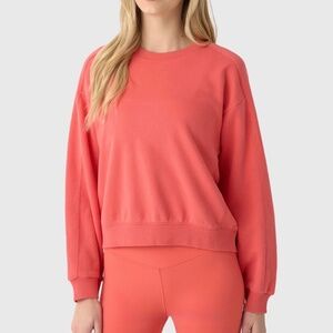 Vuori Sedona Seams Crew Sweatshirt - Bright Coral, S